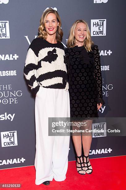 Actresses Cecile de France and Ludivine Sagnier attend the "The Young Pope" Paris Premiere at La Cinematheque on October 17, 2016 in Paris, France.