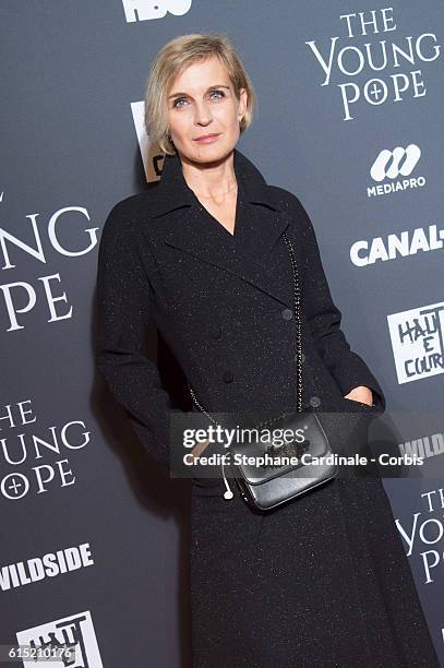 Melita Toscan du Plantier attends the "The Young Pope" Paris Premiere at La Cinematheque on October 17, 2016 in Paris, France.