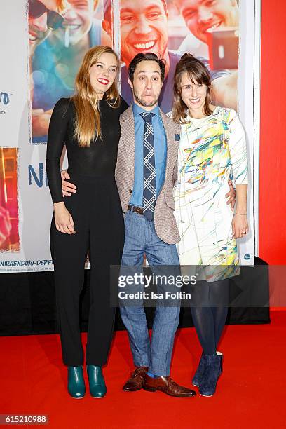 German actress Saskia Rosendahl, german actor Ludwig Trepte and german actress Amelie Kiefer attend the German premiere of the film 'Nirgendwo' at...