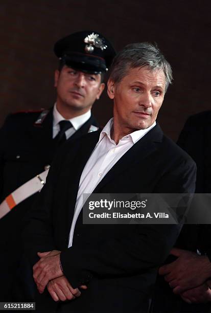 Viggo Mortensen walks a red carpet for 'Captain Fantastic' during the 11th Rome Film Festival at Auditorium Parco Della Musica on October 17, 2016 in...