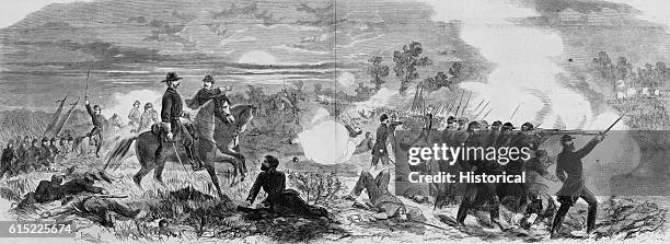 The Battle of Antietam, Fought September 17, 1862 Magazine Illustration Published in Harper's Weekly