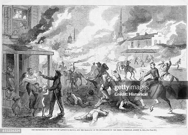 The Destruction of the City of Lawerence, Kansas, and the Massacre of its Inhabitants by Rebel Gueri