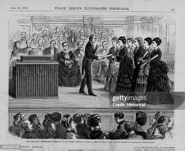 New York City--Commencement Exercises of the Women's Medical College at Steinway Hall.--Dr. S. Willetts Presenting Diplomas to the Graduates.