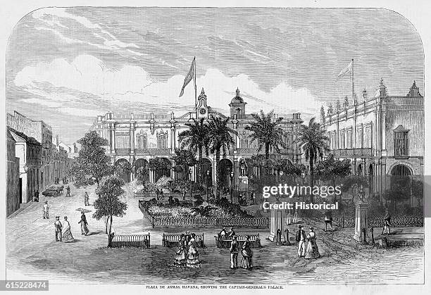 Plaza De Armas, Havana, Showing the Captain-Generals Palace.