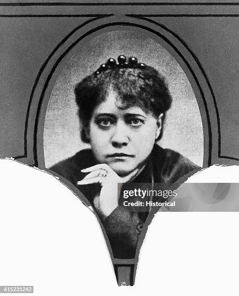 Portrait of Helena Petrovna Blavatsky , spiritualist and promoter of Theosophy, a religious-philosophical movement.