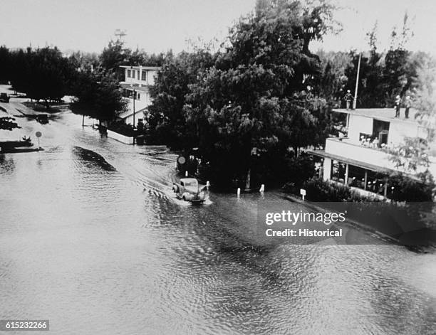 Flooded Street on Midway Island Resulting from a Tsunami, Kamchatka Peninsula USSR