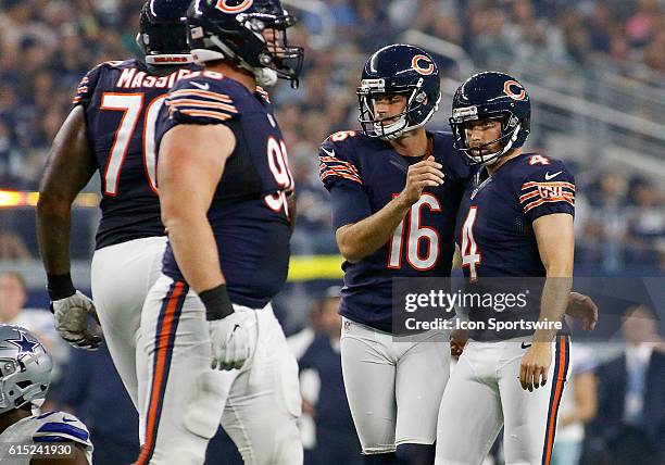 Chicago Bears Place Kicker Connor Barth [10702] after made field goal with holder punter Pat O'Donnell during a NFL game between the Chicago Bears...