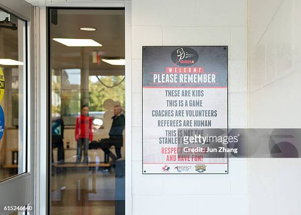 framed sign that calls for fair play codes in hockey - hockey mom stock pictures, royalty-free photos & images