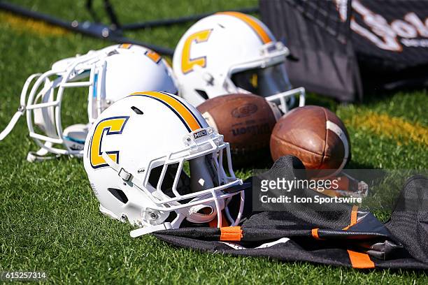 Chattanooga Mocs equipment on the sideline during the game between Samford and UT Chattanooga. Chattanooga defeats Samford 41 - 21 at Finley Stadium...