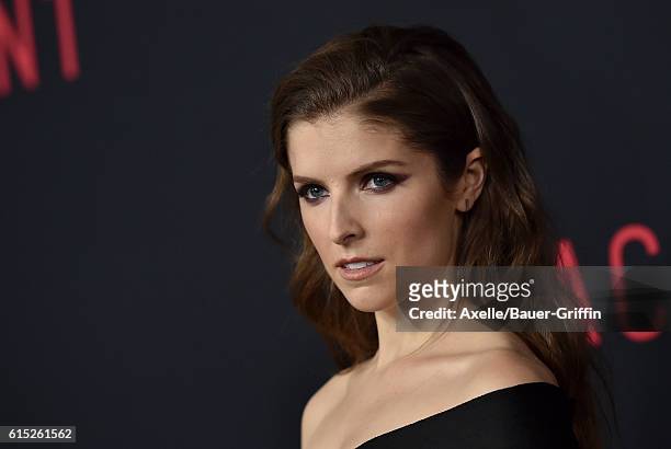 Actress Anna Kendrick arrives at the premiere of Warner Bros Pictures' 'The Accountant' at TCL Chinese Theatre on October 10, 2016 in Hollywood,...