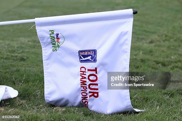 The Tour Championship flag during the third round of the 2016 PGA Tour Championship at East Lake Golf Club in Atlanta, Georgia.