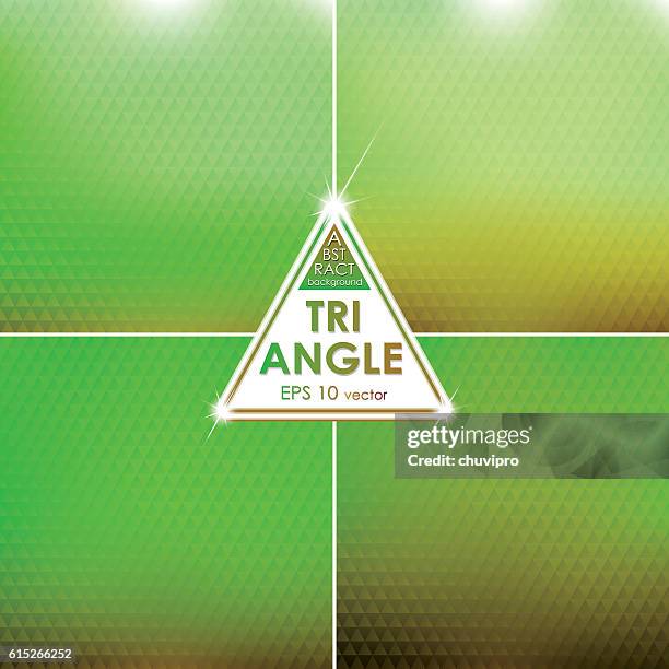 abstract triangle shaped backgrounds set green-brown palette - sample collection stock illustrations
