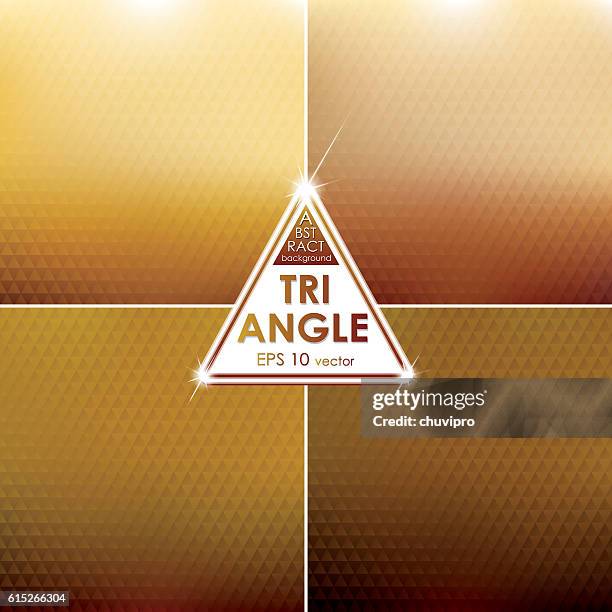 abstract triangle shaped backgrounds set yellow-brown palette - trigone 幅插畫檔、美工圖案、卡通及圖標