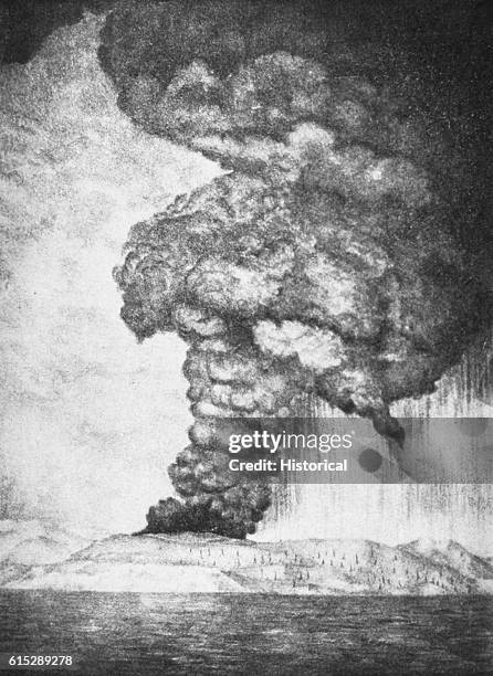 Drawing of the Krakatau Eruption, 1883