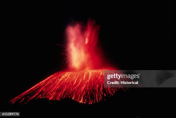 Lava Bursting from Paricutin in Mexico