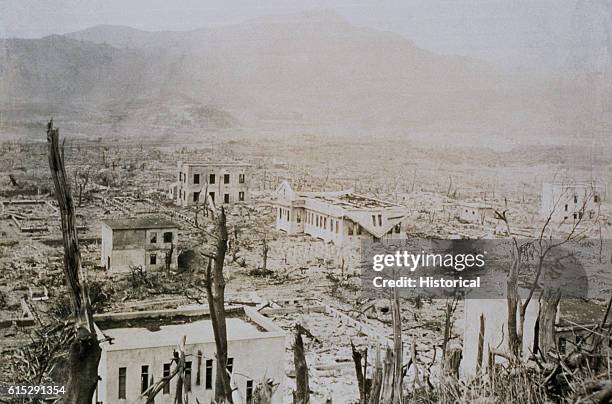 The hospital at Nagasaki Medical College, located only 800 meters from ground zero, was destroyed when the United States dropped an atomic bomb on...