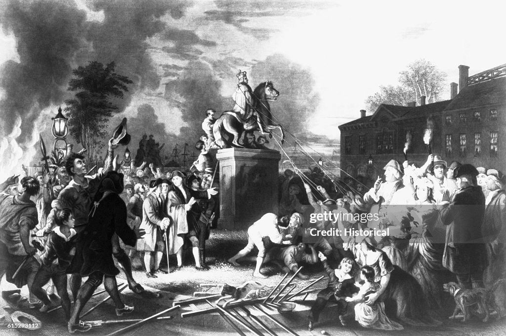 Pulling Down Statue of King George III