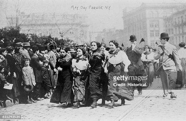 Women Marching in May Day Parade