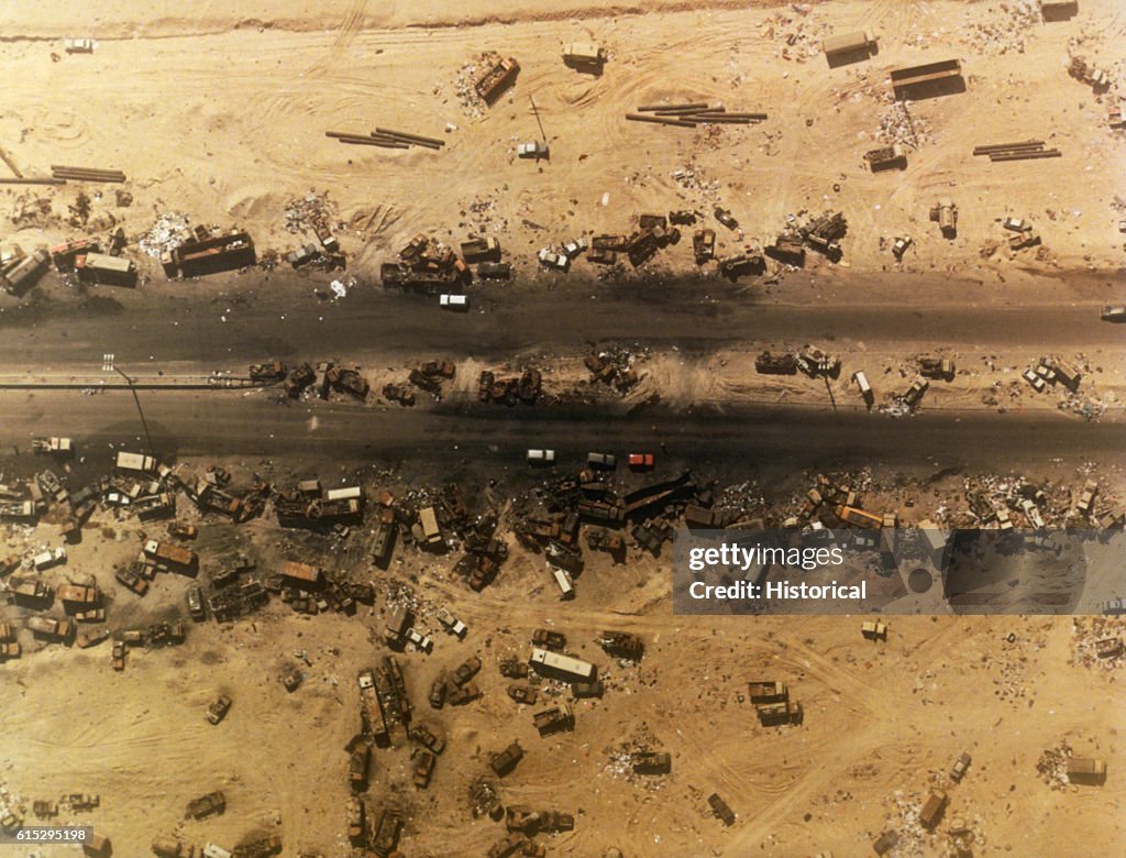 Debris Along Bombed Highway, Kuwait