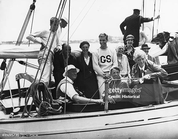 Franklin and Eleanor Roosevelt aboard their yacht the Amberjack II sailing from Marion, Massachusetts, to Campobello Island in Canada.