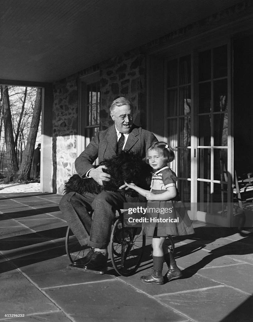 Franklin Roosevelt With Ruthie Bie