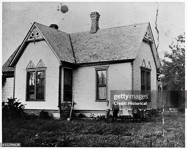 Childhood home of future president Dwight Eisenhower. From left to right are Dwight and brothers Edgar, Earl, Roy and Arthur.