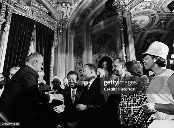 President Johnson With African American Leaders