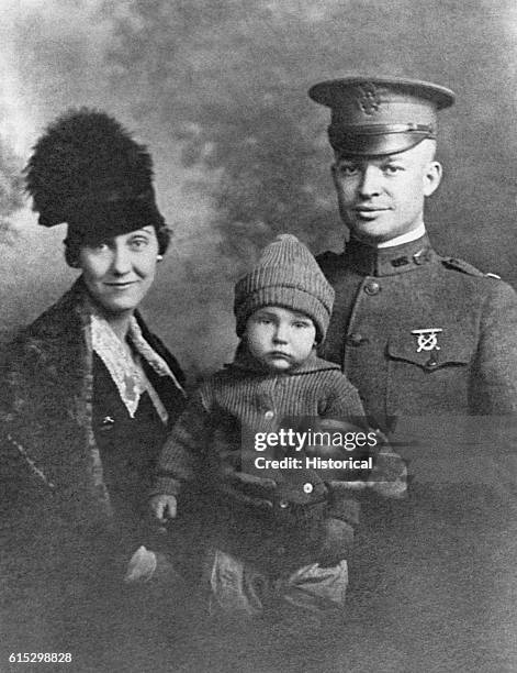 Mamie and Dwight Eisenhower with son Doud.