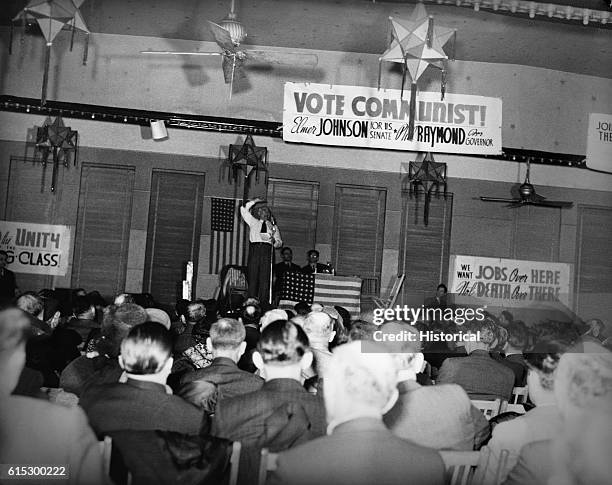 Meeting of the Michigan branch of the Communist party. Detroit, Michigan, April 1939.