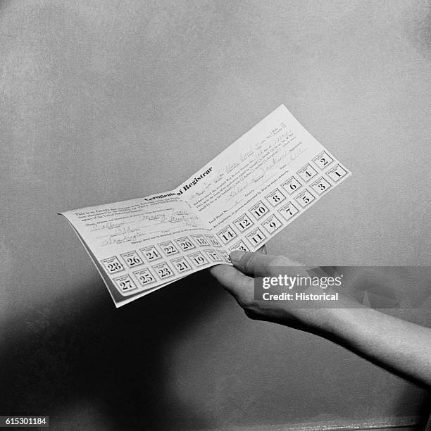 Sugar ration card. Washington, DC, May 1942.