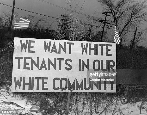 White tenants seeking to prevent African Americans from moving into the Sojourner Truth Homes, a federal governmental housing project, erected this...