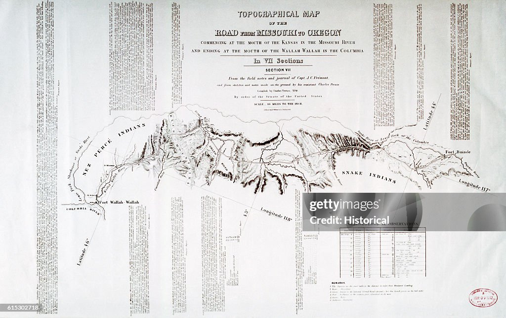Preuss's Map of the Oregon Trail