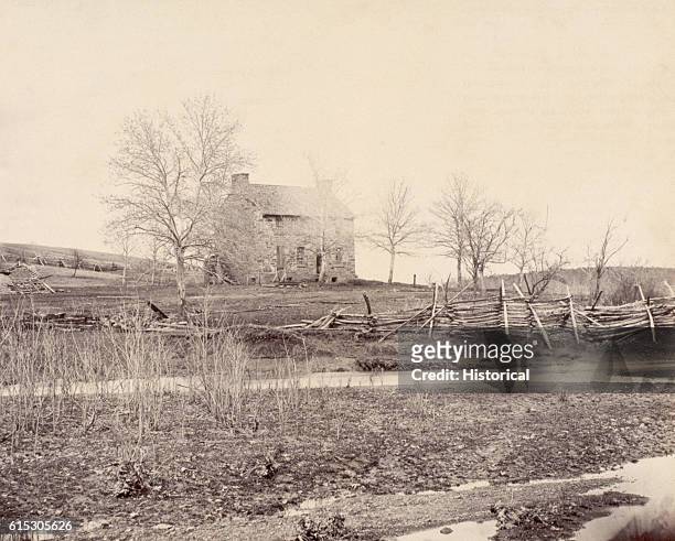During the first battle of Bull Run, Confederate Brigadier General Nathan G. Evans's command retreated past the Stone House and up the slopes of...
