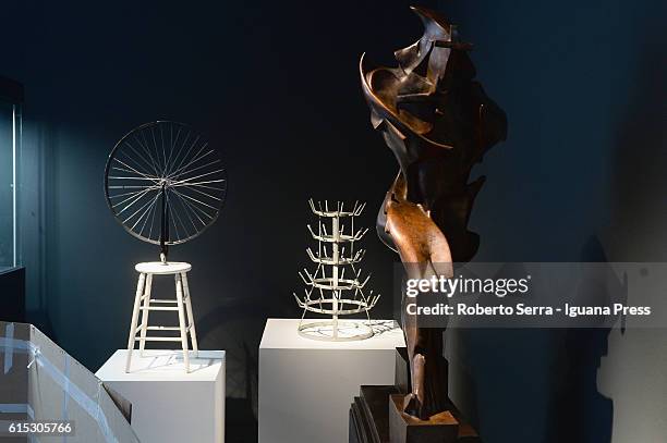 The works of the french artist Marcel Duchamp and the italia artist Umberto Boccioni insert in the exhibit "La Fine Del Mondo" by Curator Fabio...