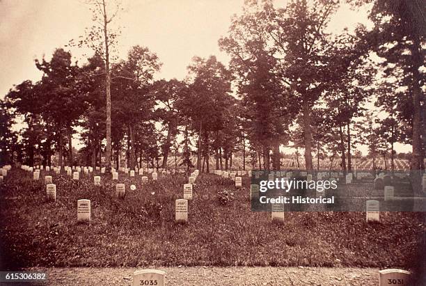 During the American Civil War the United States established Arlington National Cemetery on land belonging to the family of Robert E. Lee. Ca. 1865.