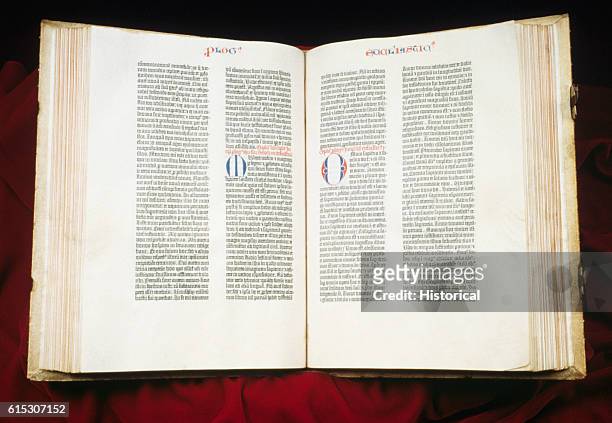 Gutenberg Bible, the first printed European book, opened to Ecclesiastes.