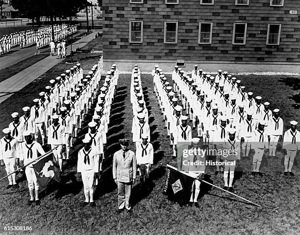 Company of Negro recruits which has been entered in to the "Hall of Fame" at the Great Lakes, Ill. Naval Training Station. The "hall" is to honor...