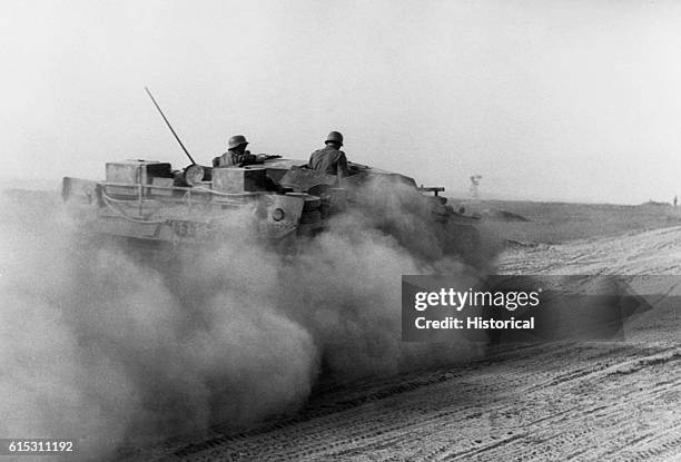 German Tank Rolls Across the Ukraine in World War II