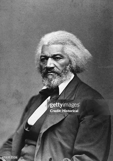 American abolitionist and former slave Frederick Douglass , who helped recruit African-American regiments during the Civil War, ca. 1879.