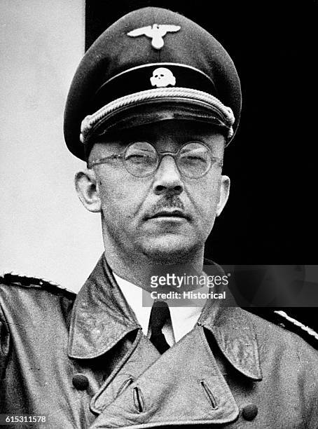Portrait of Heinrich Himmler, one of Adolf Hitler's chief lieutenants. Himmler headed the Gestapo and the Schutzstaffel and established the Third...