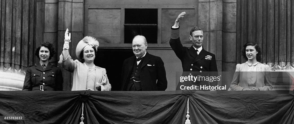 Churchill with the Windsor Family