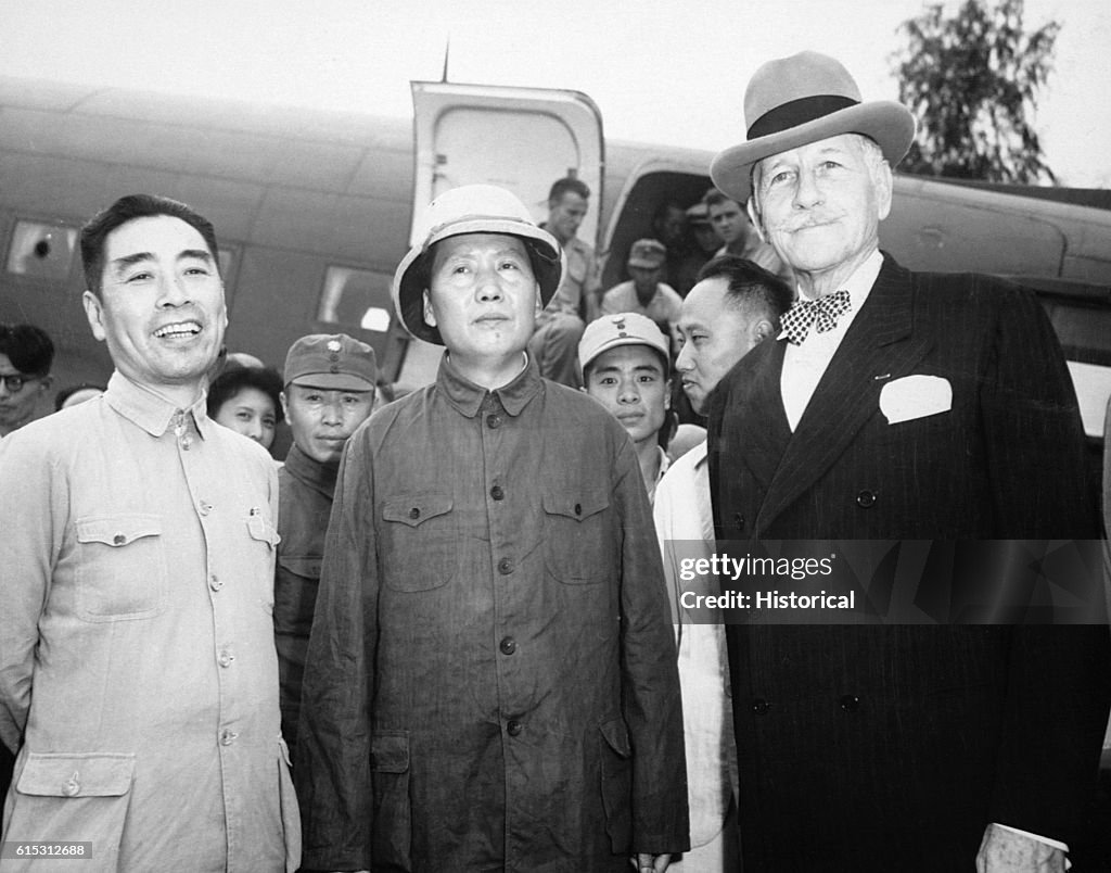 Chou En-Lai, Mao Tse-Tung and Patrick J. Hurley