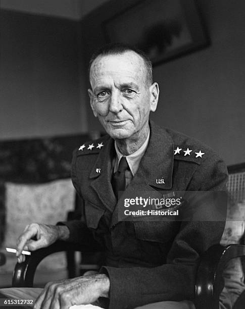 Lieutenant General Jonathan M. Wainwright in Yokohama, Japan after the Japanese surrender. Wainwright had been the highest-ranking POW held by the...