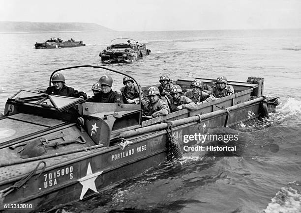 Military Police in Amphibious Truck Train