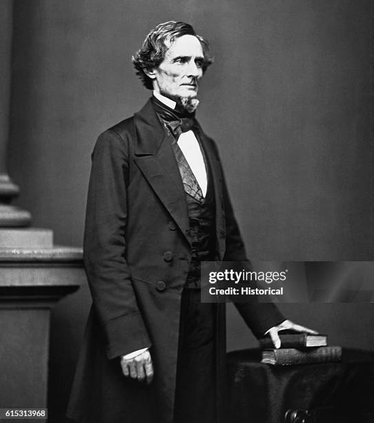 Portrait of Jefferson Davis , the president of the Confederate States of America during its existence from 1861-1865. | Location: indoors.