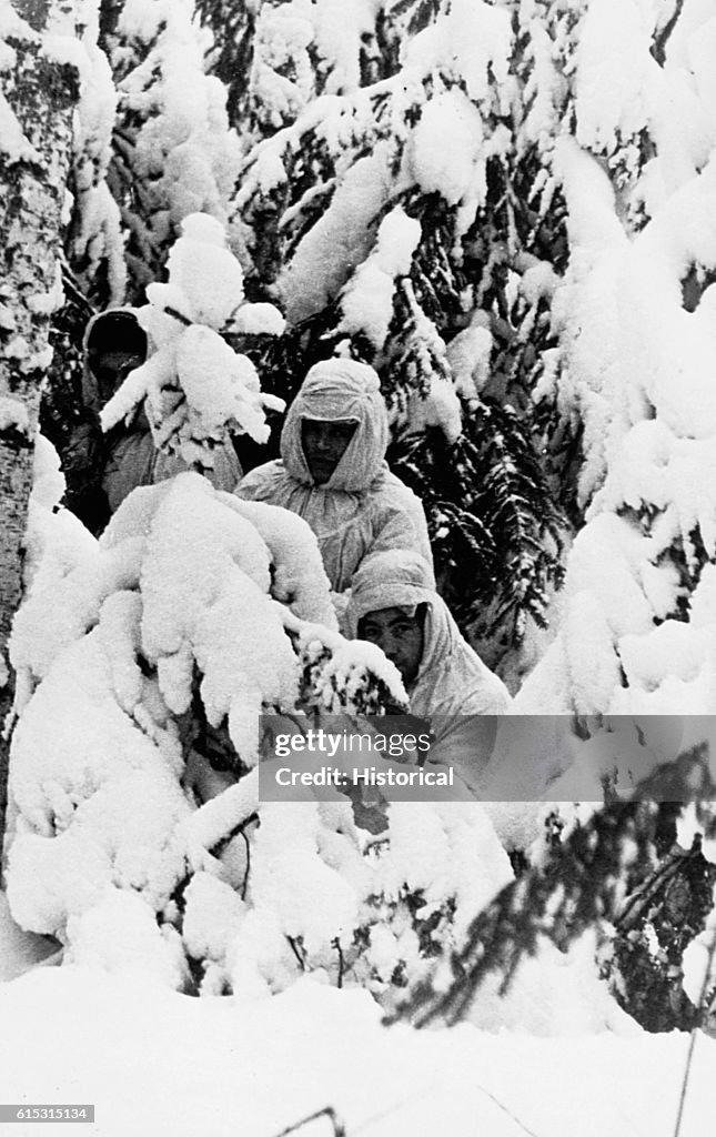 Soviet Soldiers in Winter Camouflage