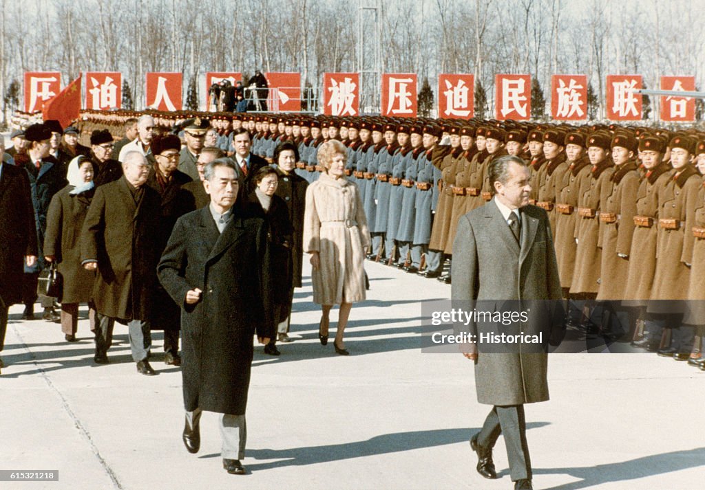 Nixon Inspecting Chinese Military