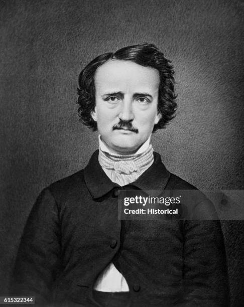 Mathew Brady studio portrait of Edgar Allan Poe .