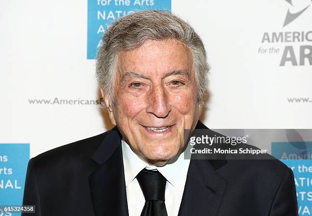 Singer Tony Bennett attends the 2016 National Arts Awards at Cipriani 42nd Street on October 17, 2016 in New York City.