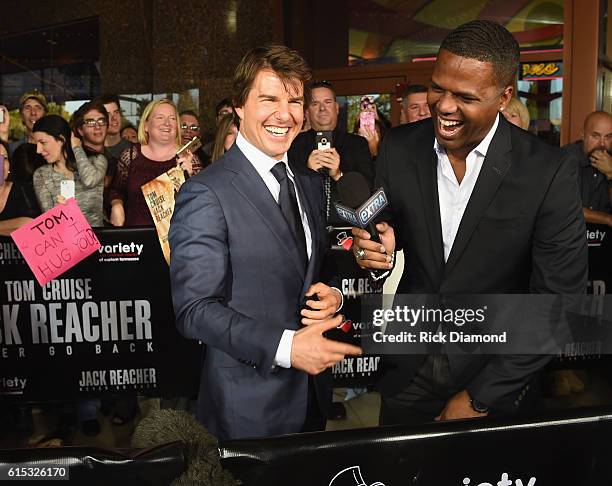 Tom Cruise talks with EXTRA's AJ Calloway during "Jack Reacher: Never Go Back" Variety - The Children's Charity Of Eastern Tennessee Benefit...